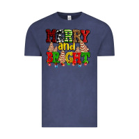 Vintage Denim merry and bright with christmas tree  cakes ado Vintage Tee - AdoDesignShop