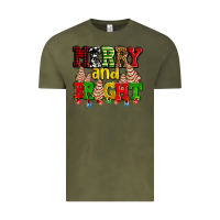 Vintage Olive merry and bright with christmas tree  cakes ado Vintage Tee - AdoDesignShop