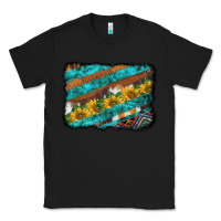 Black western aztec sunflowers turquoise cowhide background Classic Tee - BarkalooDesign