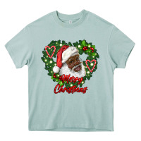 Arona merry christmas african american santa with wreath Heavy Core Tee - RanaPortraitStore