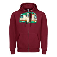 Burgundy caravan Zipper Hoodie - MaliasSmallBusiness