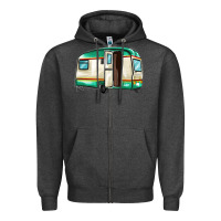 Charcoal Heather caravan Zipper Hoodie - MaliasSmallBusiness