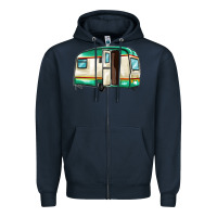 Navy caravan Zipper Hoodie - MaliasSmallBusiness