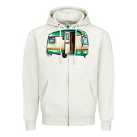 Oatmeal Heather caravan Zipper Hoodie - MaliasSmallBusiness
