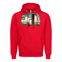 Red caravan Zipper Hoodie - MaliasSmallBusiness