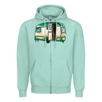 Seafoam caravan Zipper Hoodie - MaliasSmallBusiness