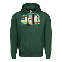 Sports Green caravan Zipper Hoodie - MaliasSmallBusiness