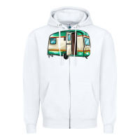 White caravan Zipper Hoodie - MaliasSmallBusiness