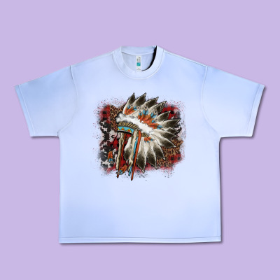İndian Headress Cowhide Urban Heavy Tee Designed By Adodesignshop