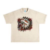 Sandshell İndian Headress Cowhide Urban Heavy Tee - AdoDesignShop
