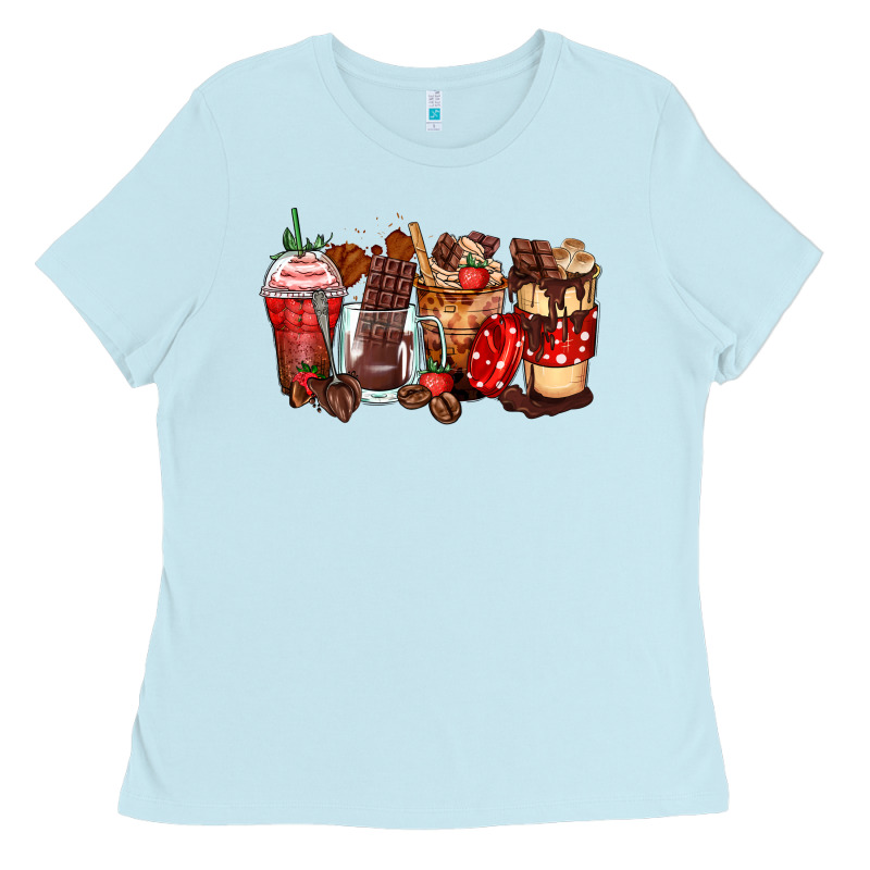 Hot Chocolate Coffee Cups Ladies Tee by Zillion Design Studio | Teevron