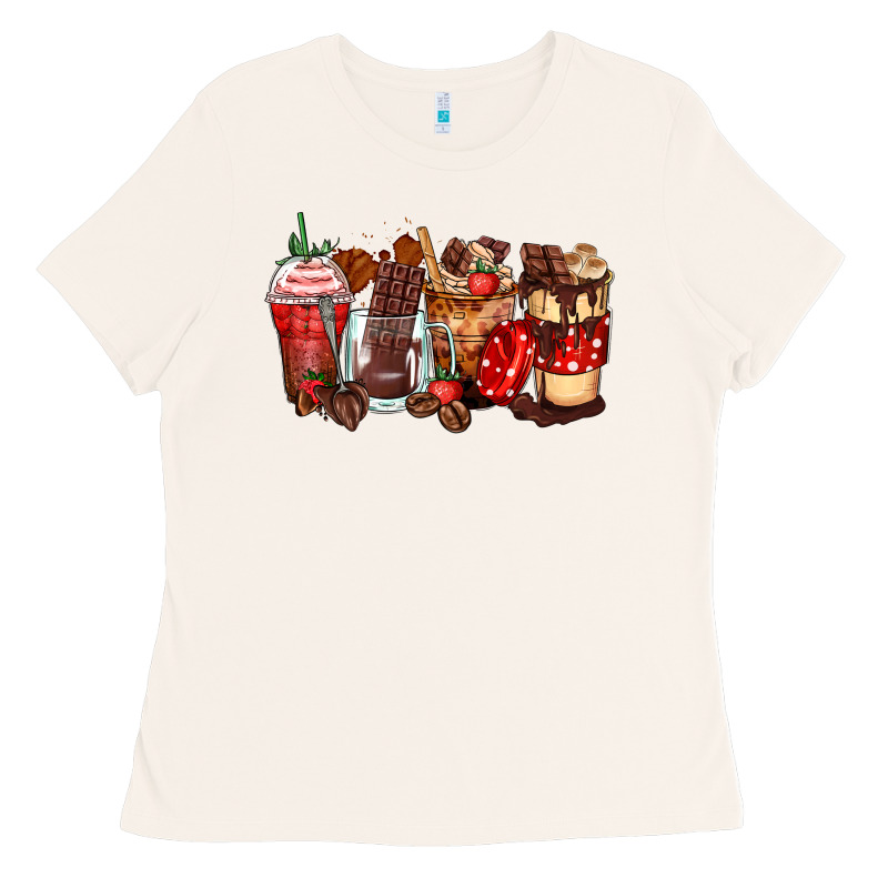 Hot Chocolate Coffee Cups Ladies Tee by Zillion Design Studio | Teevron