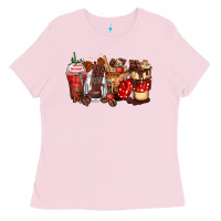 Bubblegum Pink hot chocolate coffee cups Ladies Tee - Zillion Design Studio
