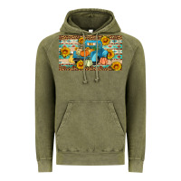 Vintage Olive Fall truck sunflowers Vintage Hoodie - Artiststas