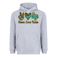 Heather Grey Peace Love Texas Heavyweight Hoodie - Bettercallsaul