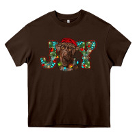 Chocolate Brown labrador retriever christmas joy Heavy Core Tee - RanaPortraitStore