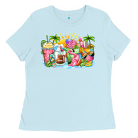 Baby Blue beach summer coffee cups Ladies Tee - Zillion Design Studio