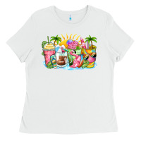 White beach summer coffee cups Ladies Tee - Zillion Design Studio