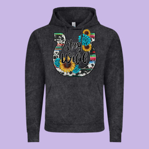 Western Stay Wild Horsesho Vintage Hoodie Designed By Ranaportraitstore