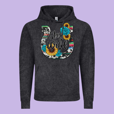 Western Stay Wild Horsesho Vintage Hoodie Designed By Ranaportraitstore