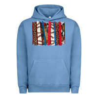 Pigment Pebble Blue Baseball brushstroke Urban Hoodie - HowdyJamesFarm