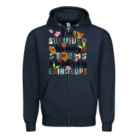 Navy ive survived too many storms to bebothered by rain Zipper Hoodie - MaliasSmallBusiness