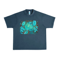 Midnight Navy turquoise leopard background Urban Heavy Tee - AdoDesignShop