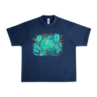 Navy turquoise leopard background Urban Heavy Tee - AdoDesignShop