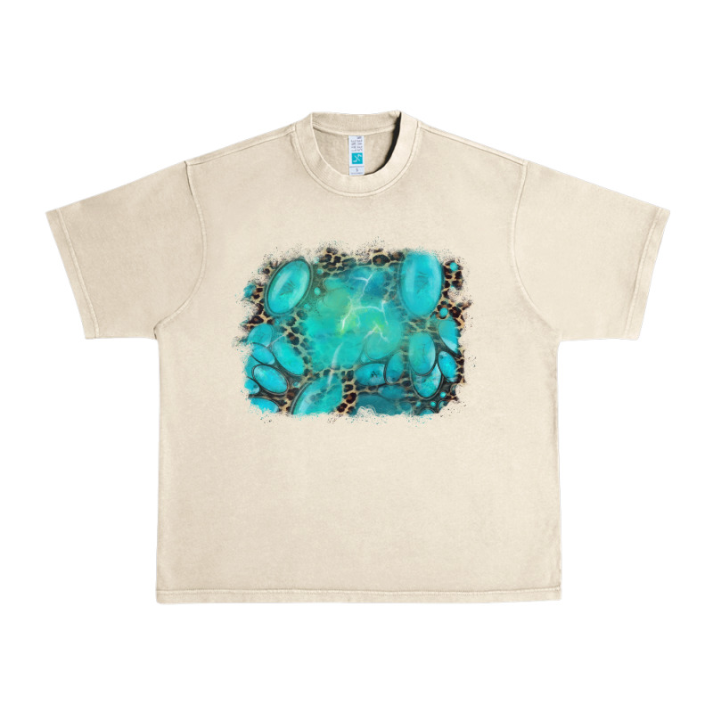 Turquoise Leopard Background Urban Heavy Tee by AdoDesignShop | Teevron