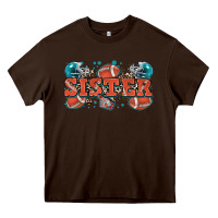 Chocolate Brown sister American football Heavy Core Tee - Zillion Design Studio