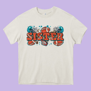 Sister American Football Heavy Core Tee Designed By Zillion Design Studio