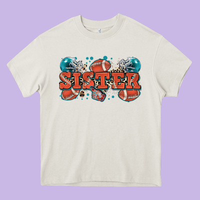 Sister American Football Heavy Core Tee Designed By Zillion Design Studio