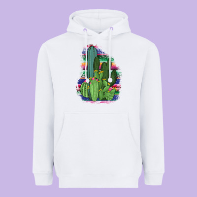 Western Serape Cactus Heavyweight Hoodie Designed By Bettercallsaul