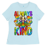 Baby Blue always bee kind pride lgbtq Ladies Tee - texasbilliewilder