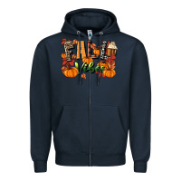 Navy fall vibes Zipper Hoodie - MaliasSmallBusiness