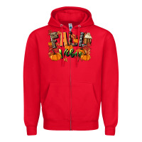 Red fall vibes Zipper Hoodie - MaliasSmallBusiness