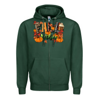 Sports Green fall vibes Zipper Hoodie - MaliasSmallBusiness