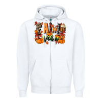 White fall vibes Zipper Hoodie - MaliasSmallBusiness