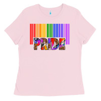 Bubblegum Pink barcode pride Ladies Tee - texasbilliewilder