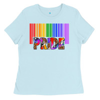 Baby Blue barcode pride Ladies Tee - texasbilliewilder
