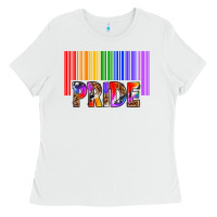 White barcode pride Ladies Tee - texasbilliewilder