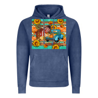 Vintage Denim Farm life fall barn and truck Vintage Hoodie - Artiststas