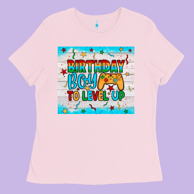 Birthday Boy To Level Up Ladies Tee Designed By Jahusdesignshop