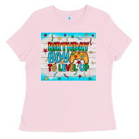 Bubblegum Pink birthday boy to level up Ladies Tee - JahusDesignShop