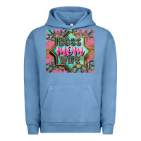 Pigment Pebble Blue Boss mom wife Urban Hoodie - CowGirlArtShop