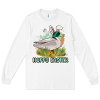 White hoppy easter duck hunting Long Sleeve Tee - MaliasSmallBusiness
