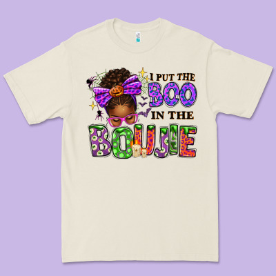 I Put The Boo In The Boujie Messy Bun Premium Tee Designed By Texasbilliewilder