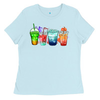 Baby Blue tea junkie coffee cups Ladies Tee - Zillion Design Studio