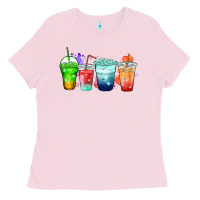 Bubblegum Pink tea junkie coffee cups Ladies Tee - Zillion Design Studio
