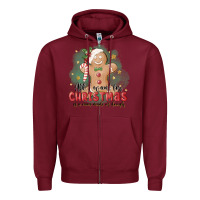 Burgundy Christmas dough Zipper Hoodie - MaliasSmallBusiness
